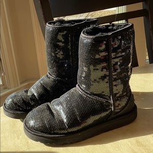 Sparkly Black Ugg Boots
